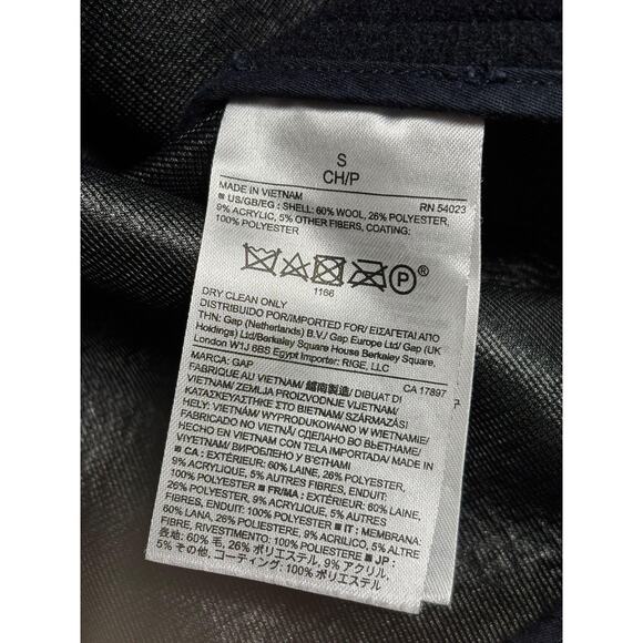 Gap Wool Coat Womens Small Blue Hooded Lined Short Jacket Deep Navy Fall Winter - Picture 4 of 8